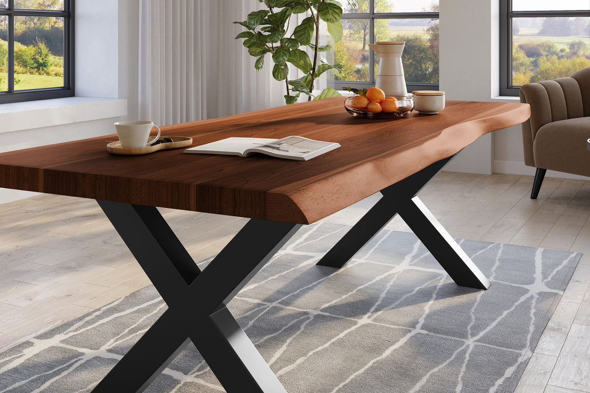 #220x110 #nussbaumfarben #x-gestellschwarz