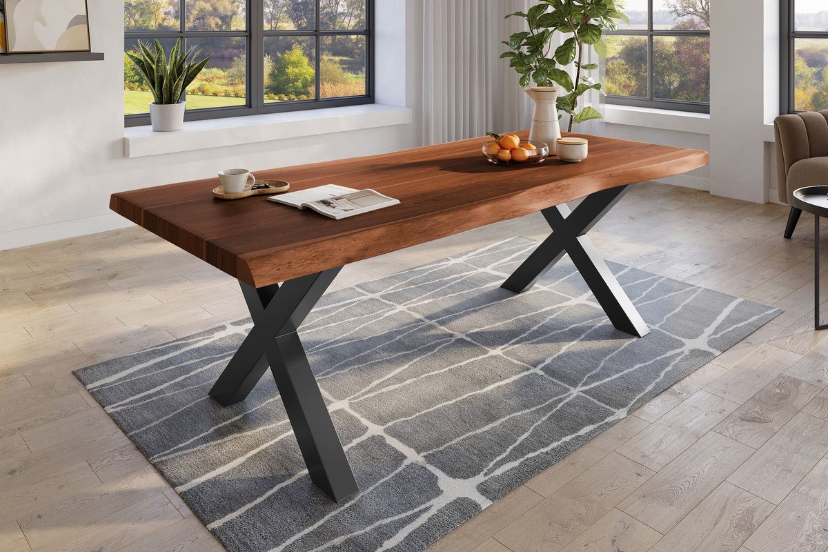 #240x120 #nussbaumfarben #x-gestellschwarz