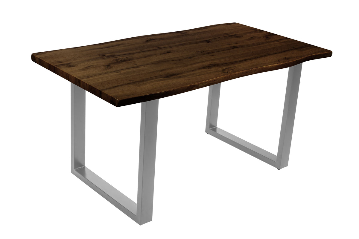 #160x85 #holznussbaum-optik #u-gestellsilber