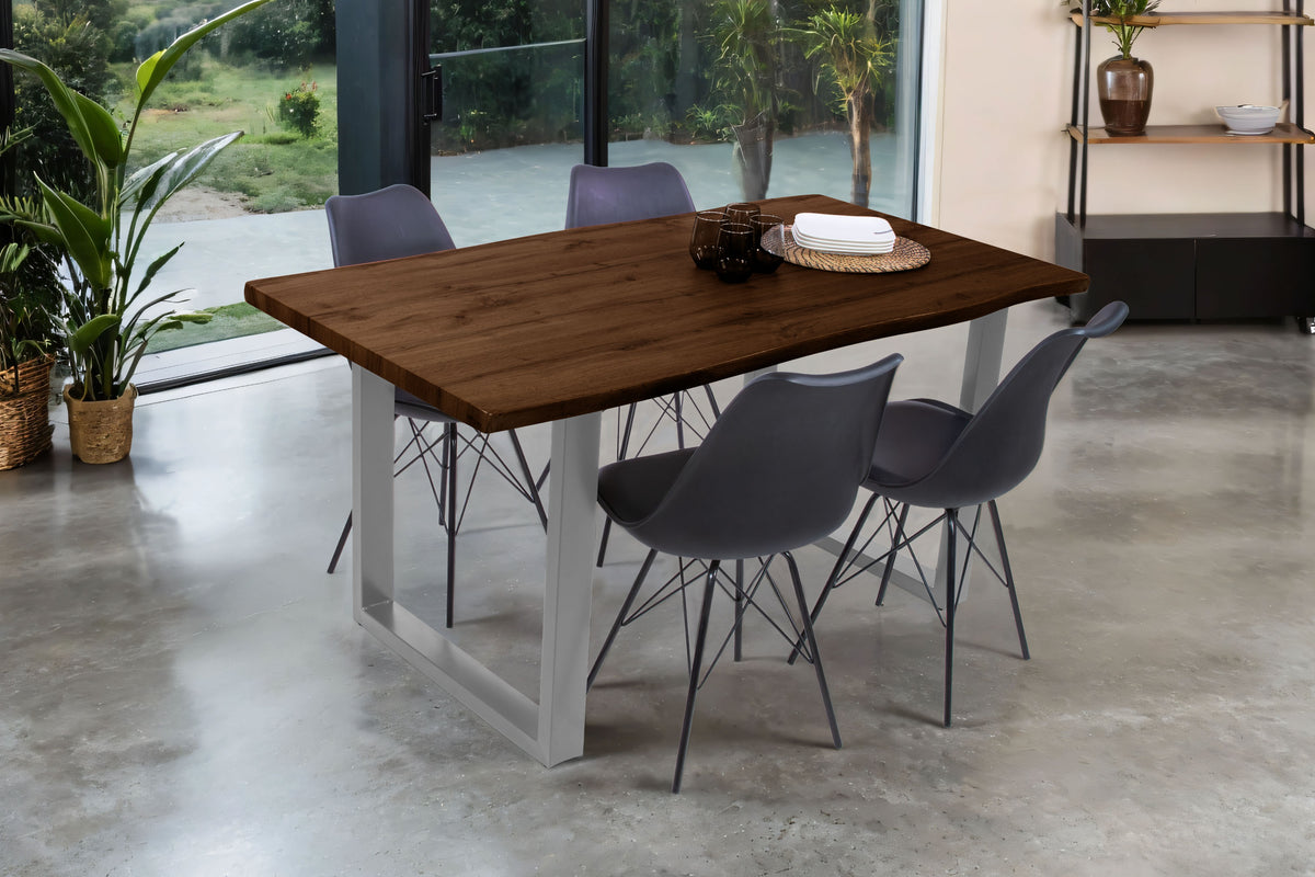 #160x85 #holznussbaum-optik #u-gestellsilber