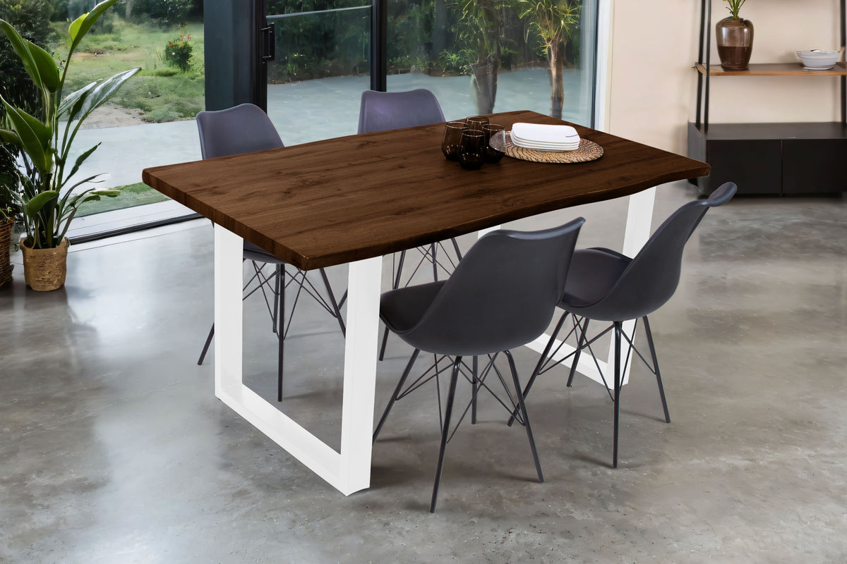 #160x85 #holznussbaum-optik #u-gestellweiß