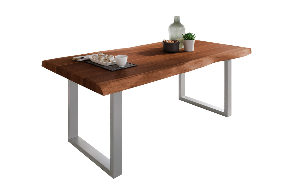 #160x85 #akazienussbaumfarben #u-gestellsilber