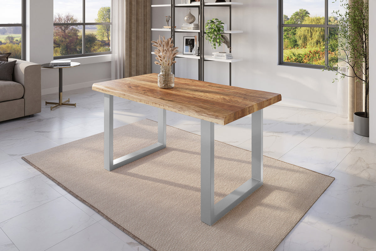 #120x80 #mangoroughfarben #u-gestellsilber