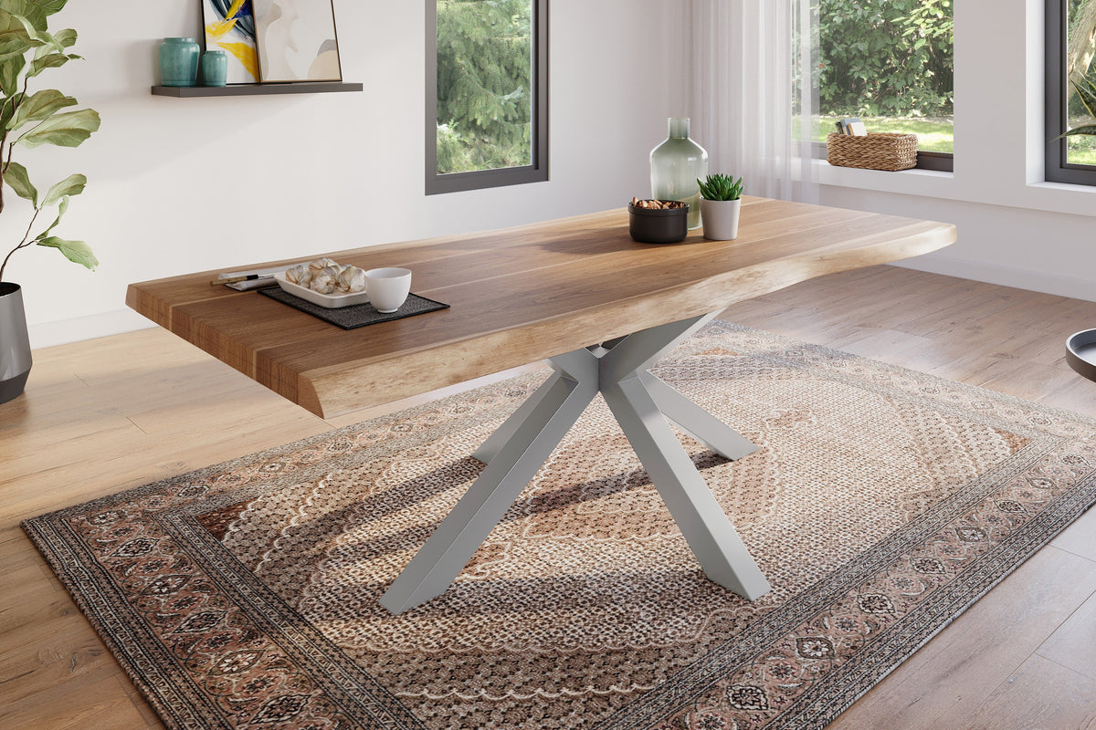 #240x100 #akazienaturfarben #spider-gestellsilber