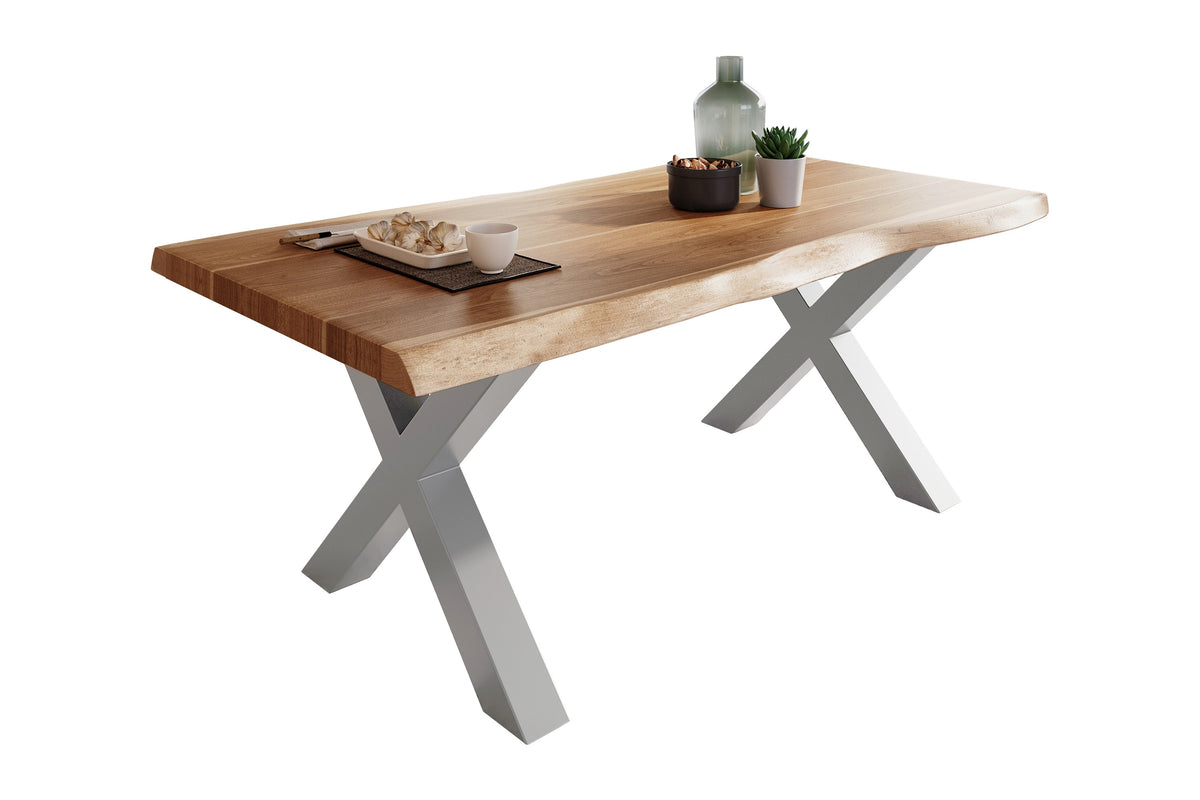 #160x85 #akazienaturfarben #x-gestellsilber