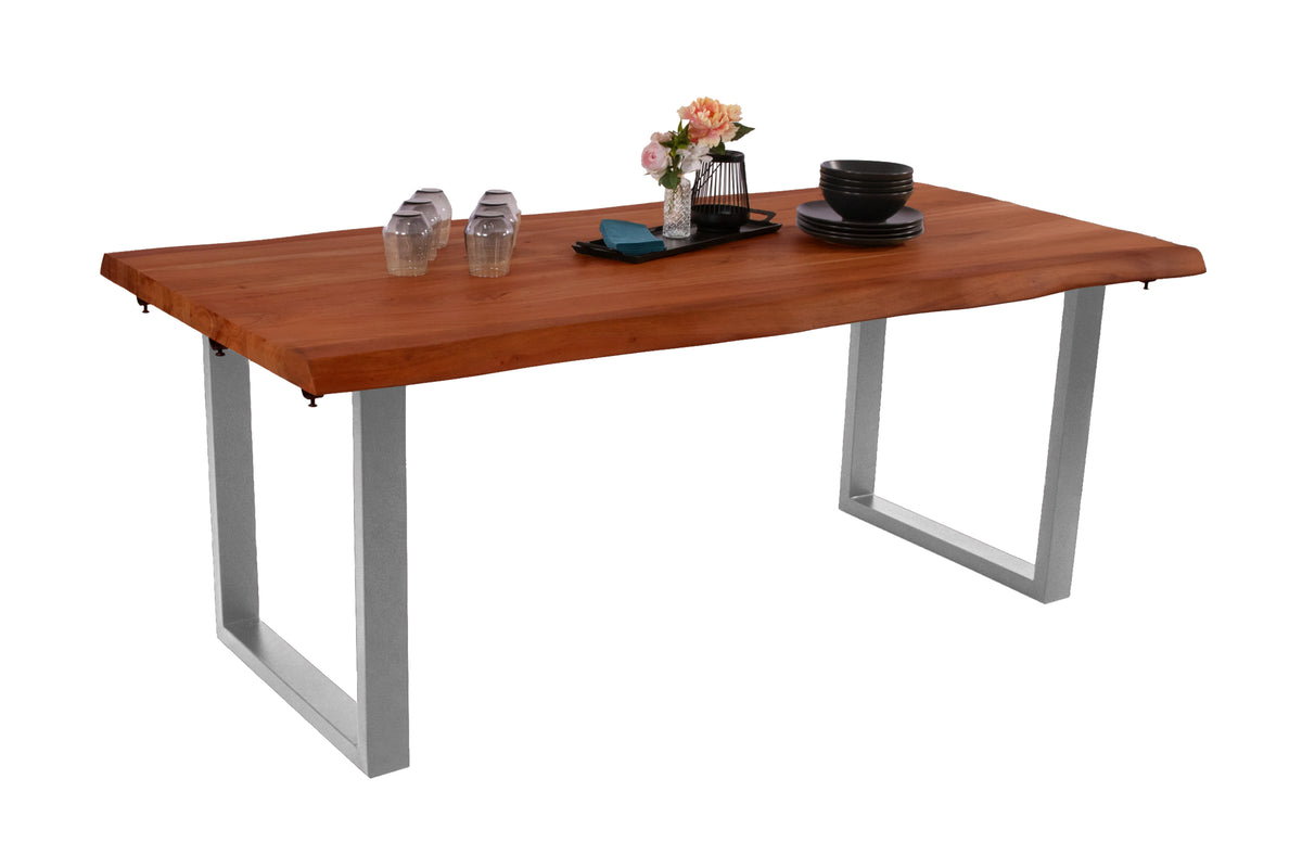 #200(300)x100 #nussbaumfarben #u-gestellsilber