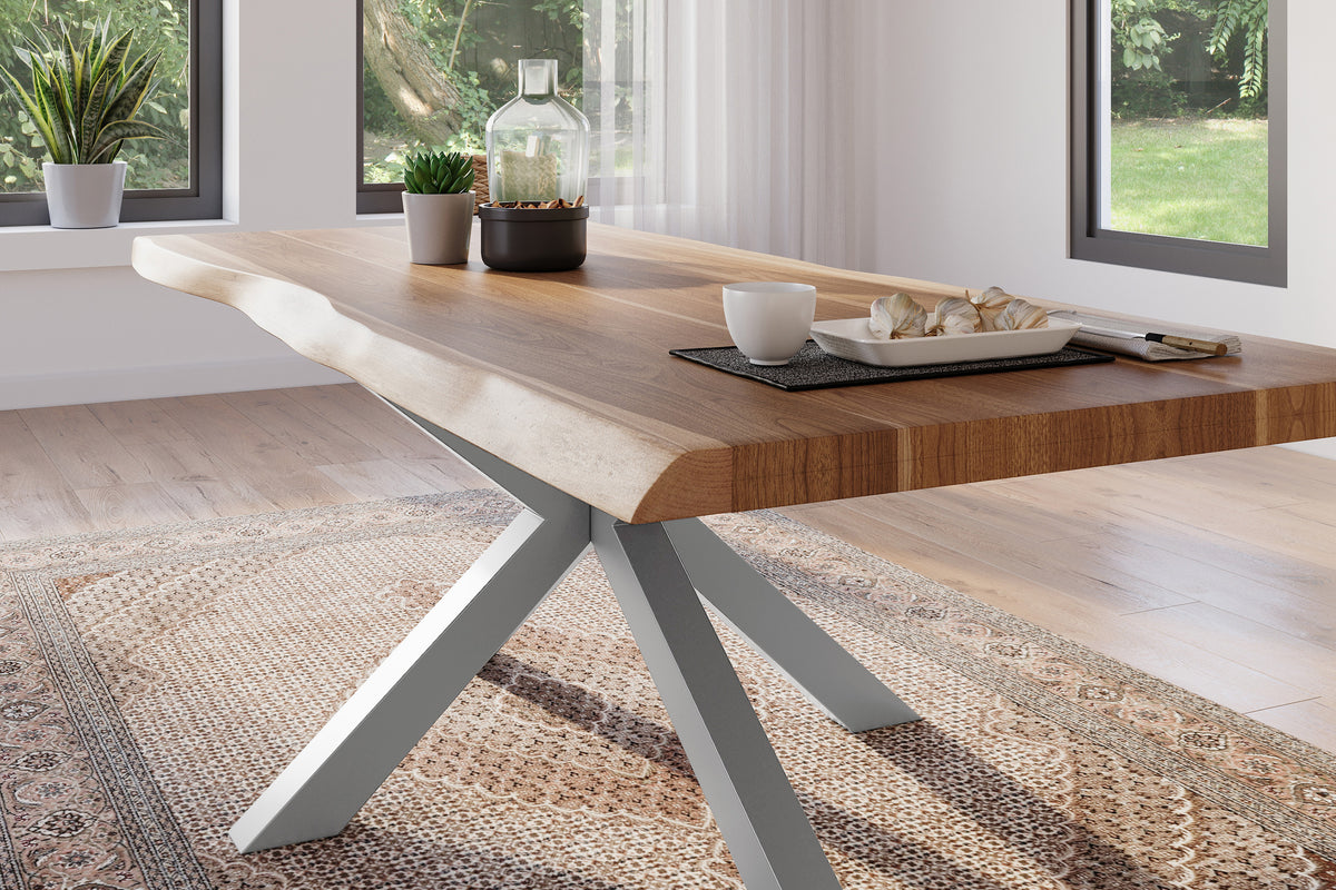 #240x100 #akazienaturfarben #spider-gestellsilber