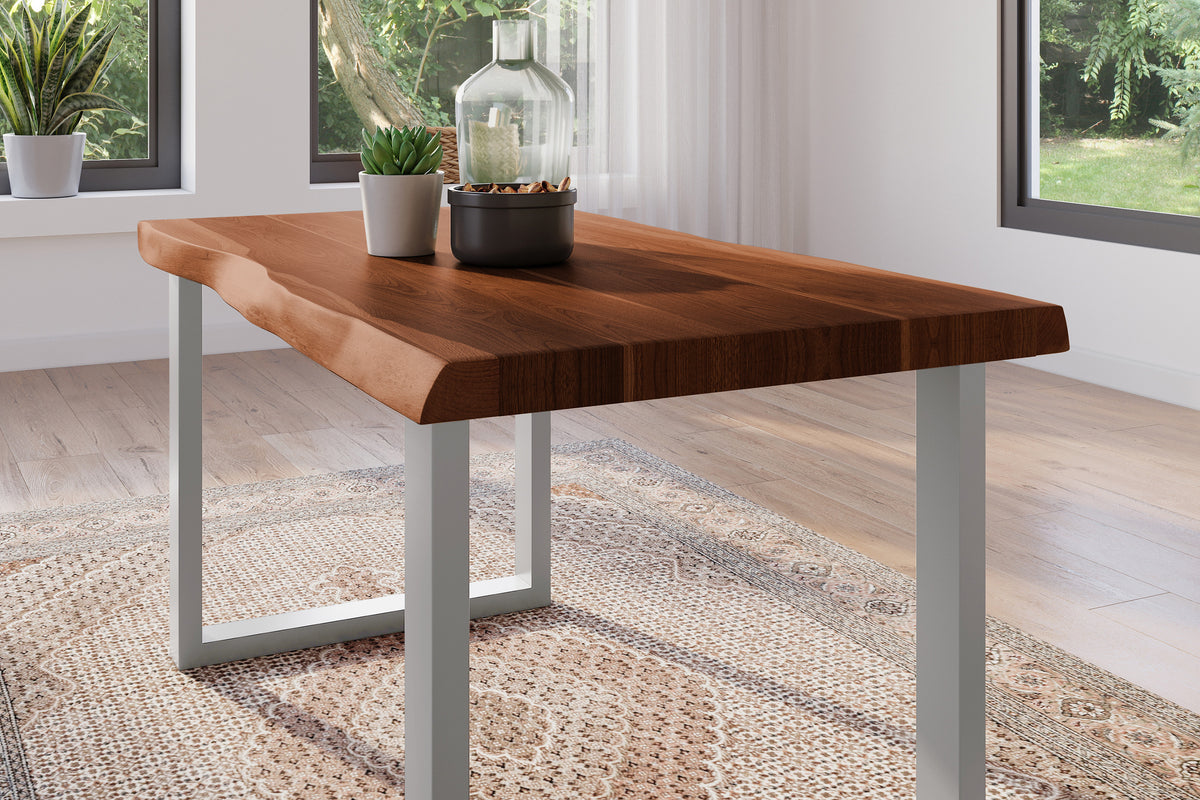 #140x80 #akazienussbaumfarben #u-gestellsilber