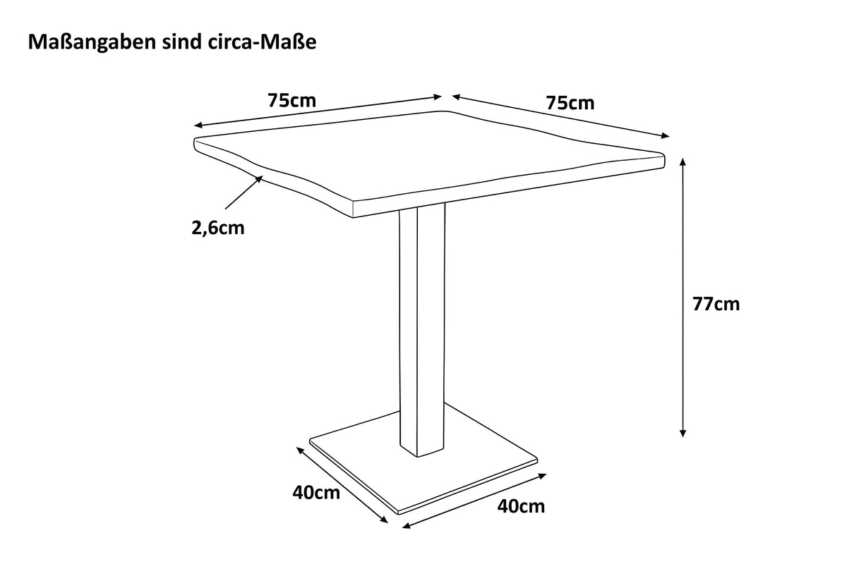 #75x75 #naturfarbenlackiert #schwarz