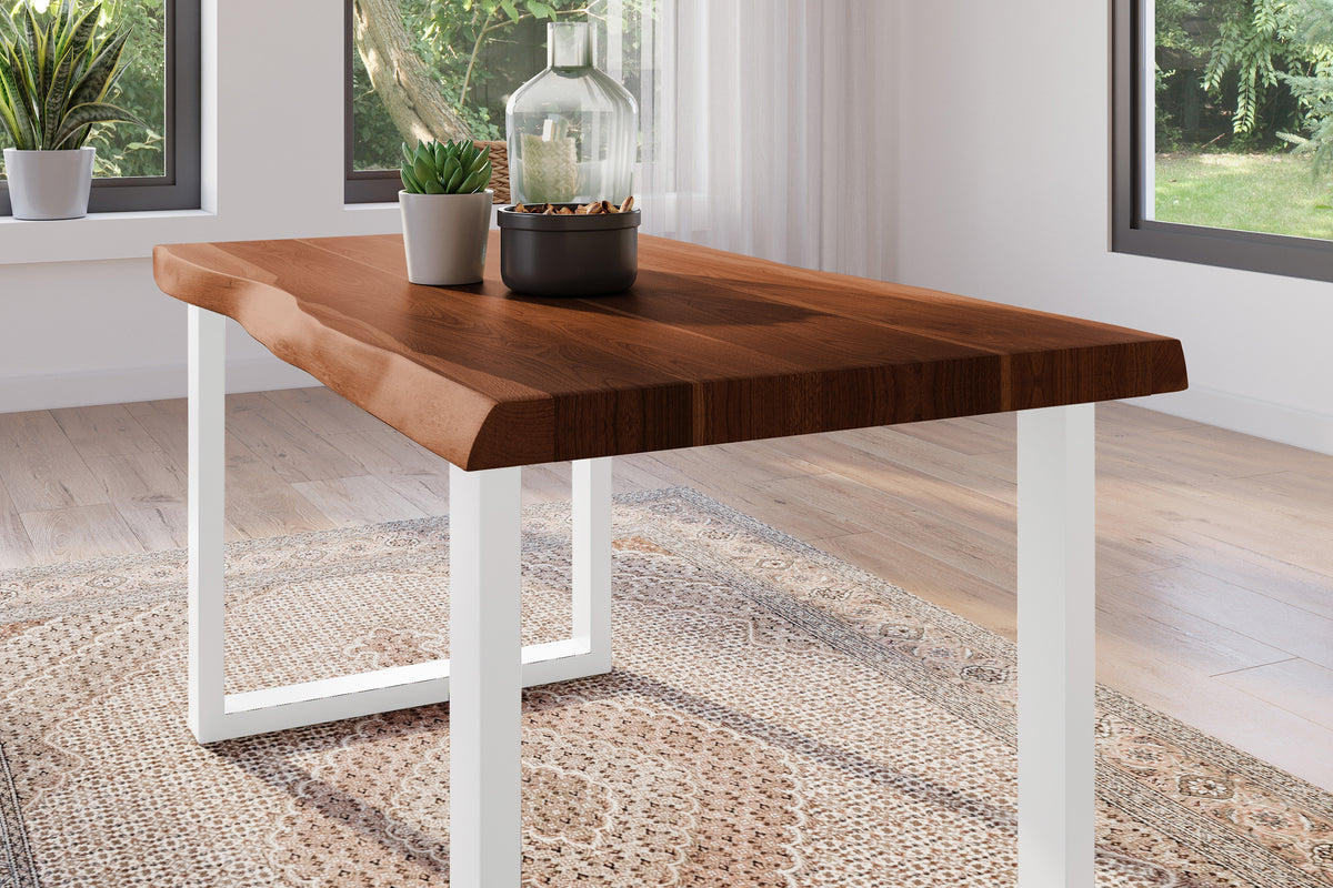 #140x80 #akazienussbaumfarben #u-gestellweiß