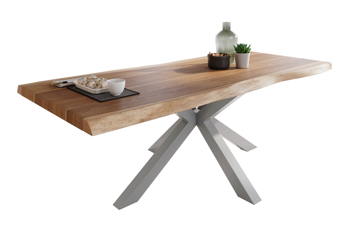 #240x100 #akazienaturfarben #spider-gestellsilber