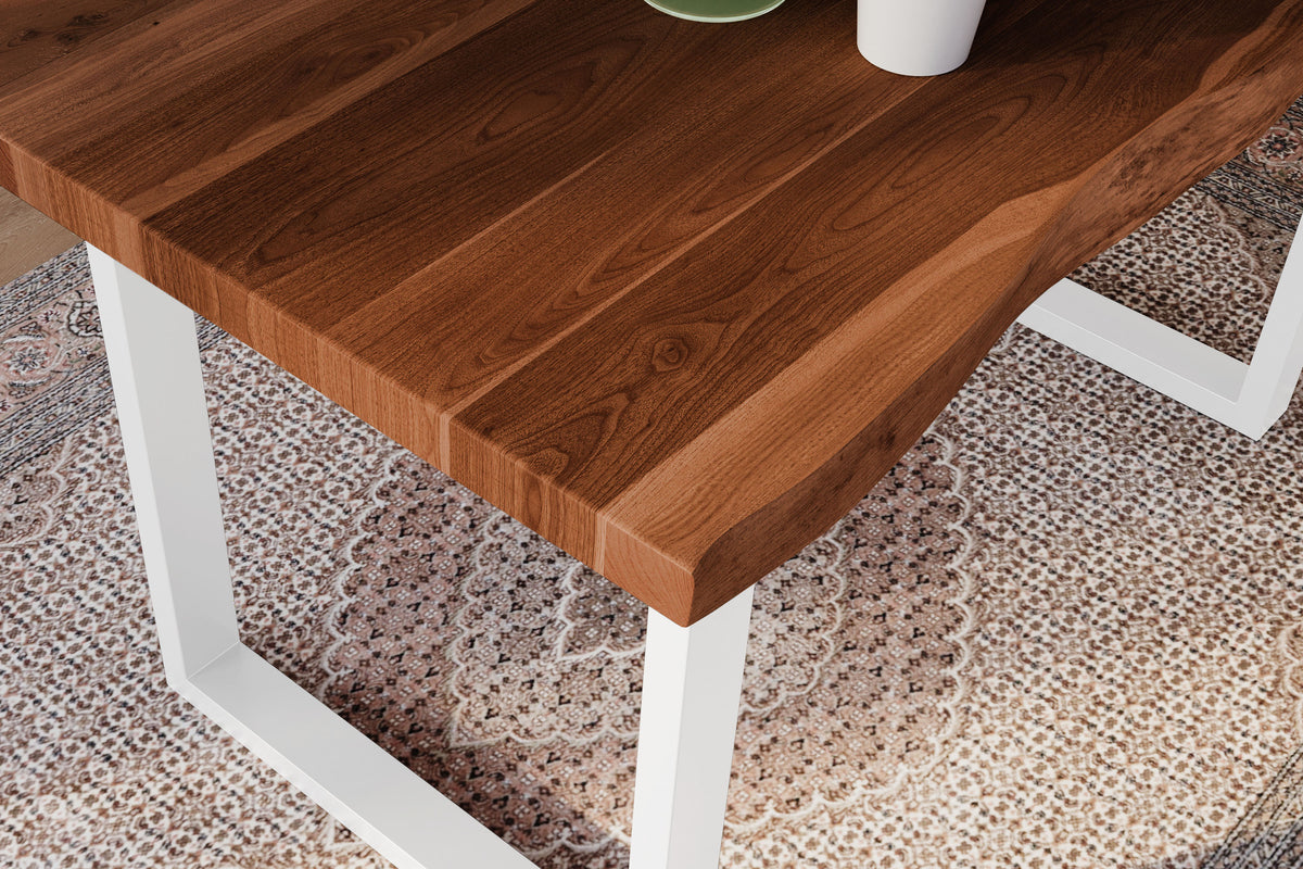 #160x85 #akazienussbaumfarben #u-gestellweiß