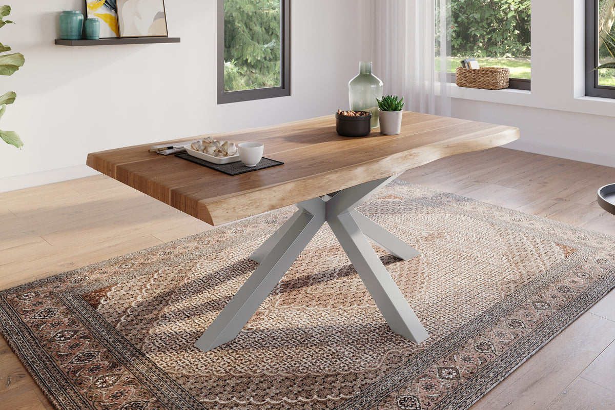 #180x90 #akazienaturfarben #spider-gestellsilber