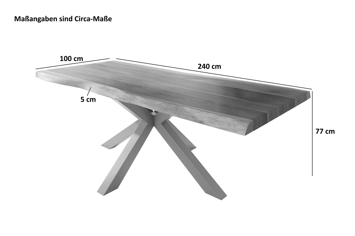 #240x100 #akazienussbaumfarben #spider-gestellschwarz