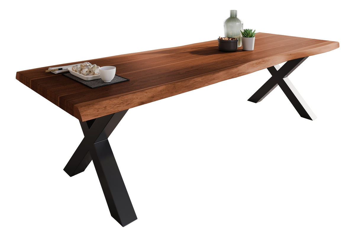 #280x100 #akazienussbaumfarben #x-gestellschwarz