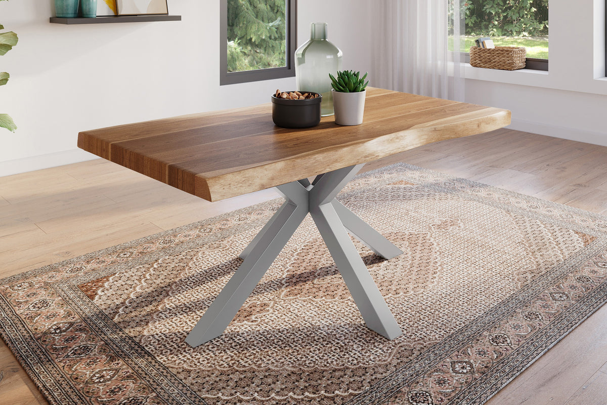 #140x80 #akazienaturfarben #spider-gestellsilber