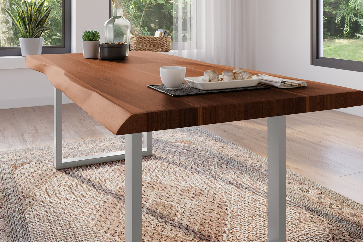 #240x100 #akazienussbaumfarben #u-gestellsilber