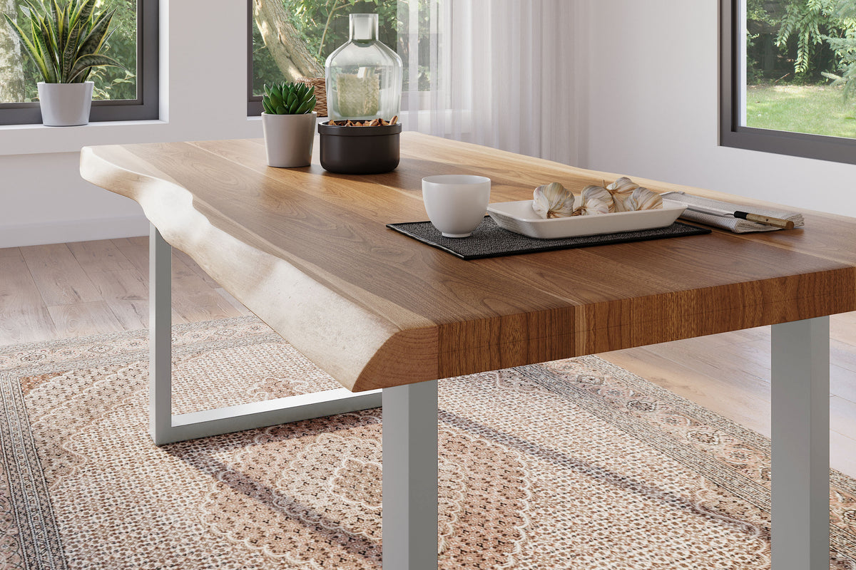 #160x85 #akazienaturfarben #u-gestellsilber