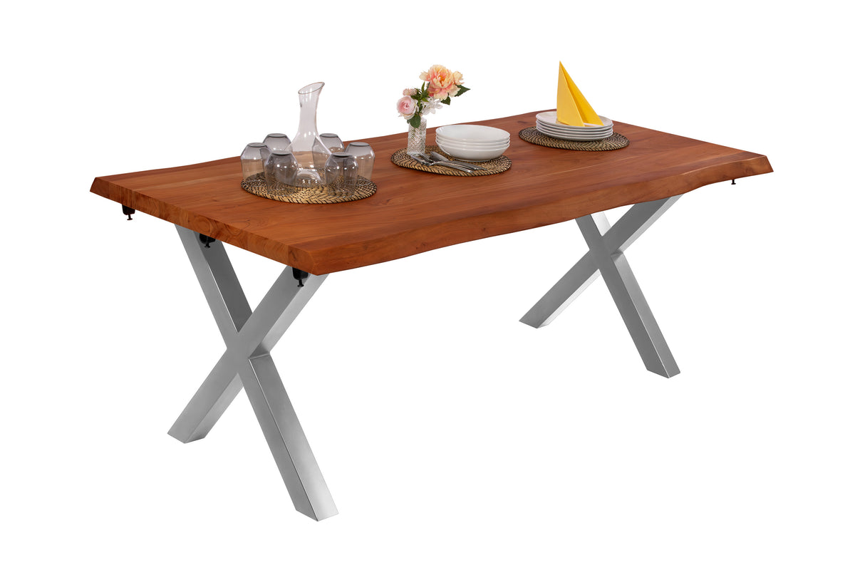 #200(300)x100 #nussbaumfarben #x-gestellsilber