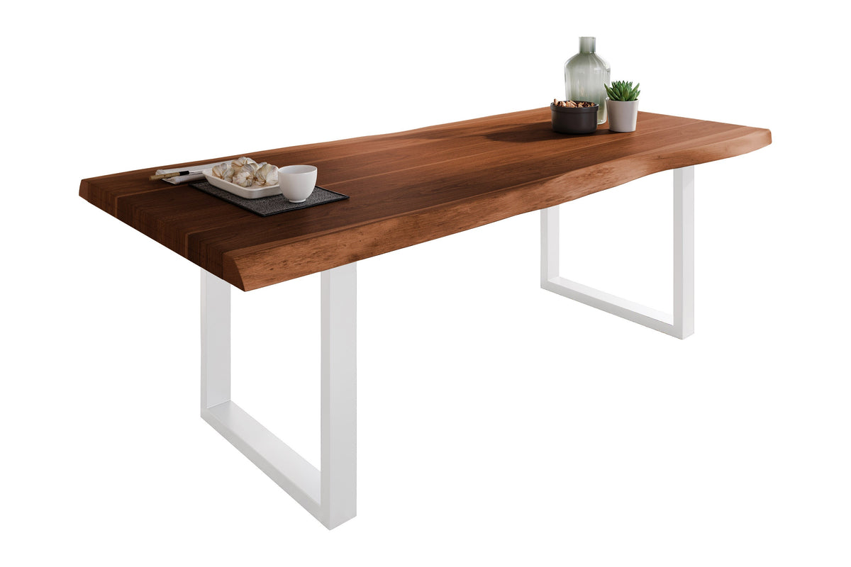 #220x100 #akazienussbaumfarben #u-gestellweiß