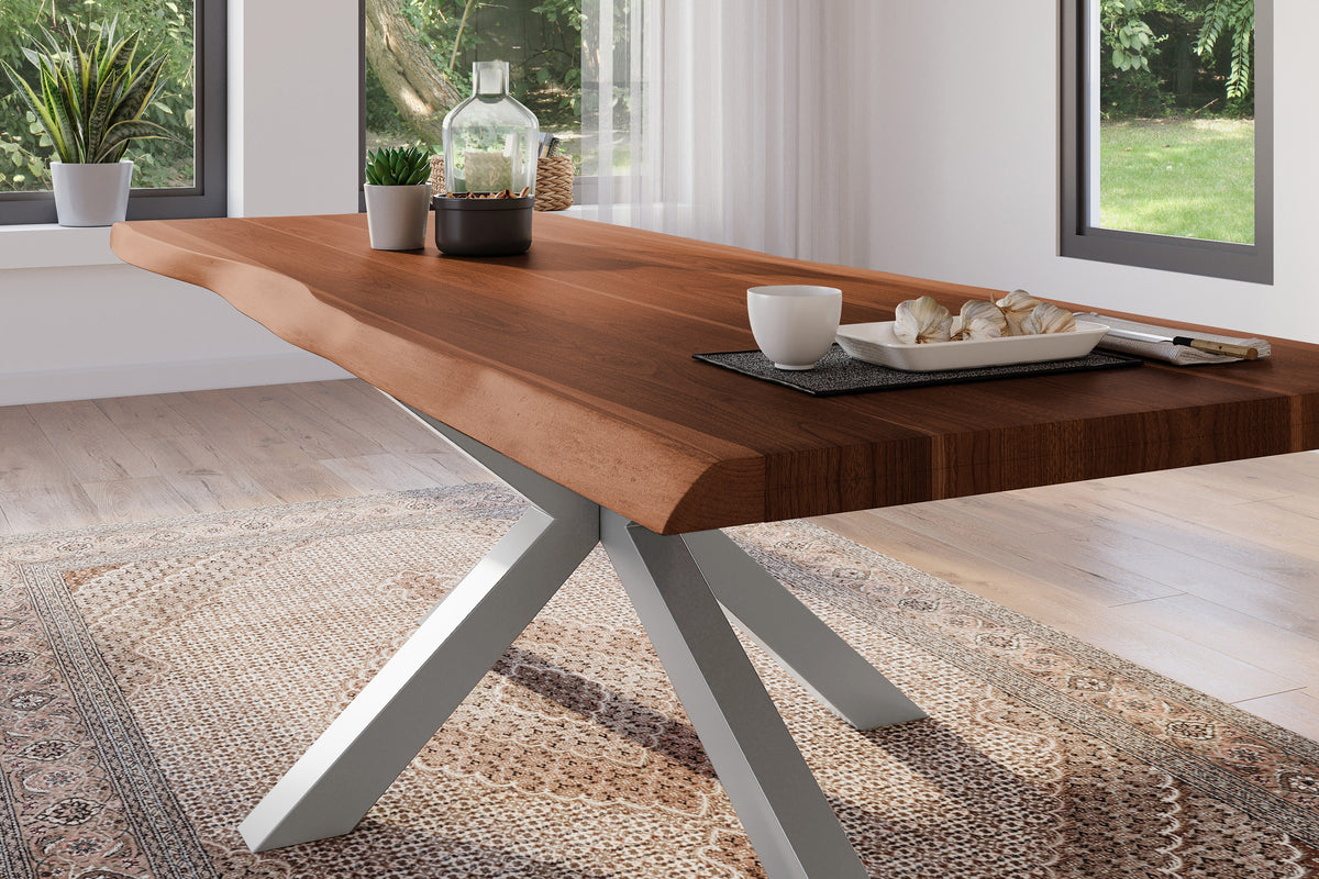 #280x100 #akazienussbaumfarben #spider-gestellsilber