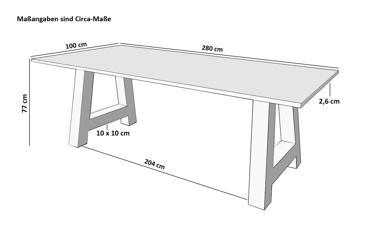 #280x100 #a-gestellschwarz