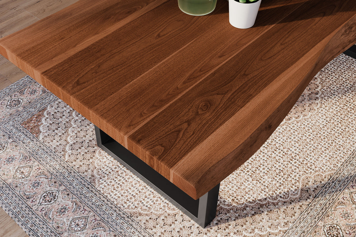 #220x100 #akazienussbaumfarben #u-gestellschwarz