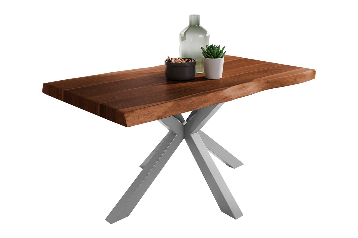 #160x85 #akazienussbaumfarben #spider-gestellsilber