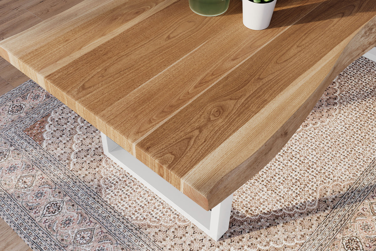 #220x100 #akazienaturfarben #u-gestellweiß