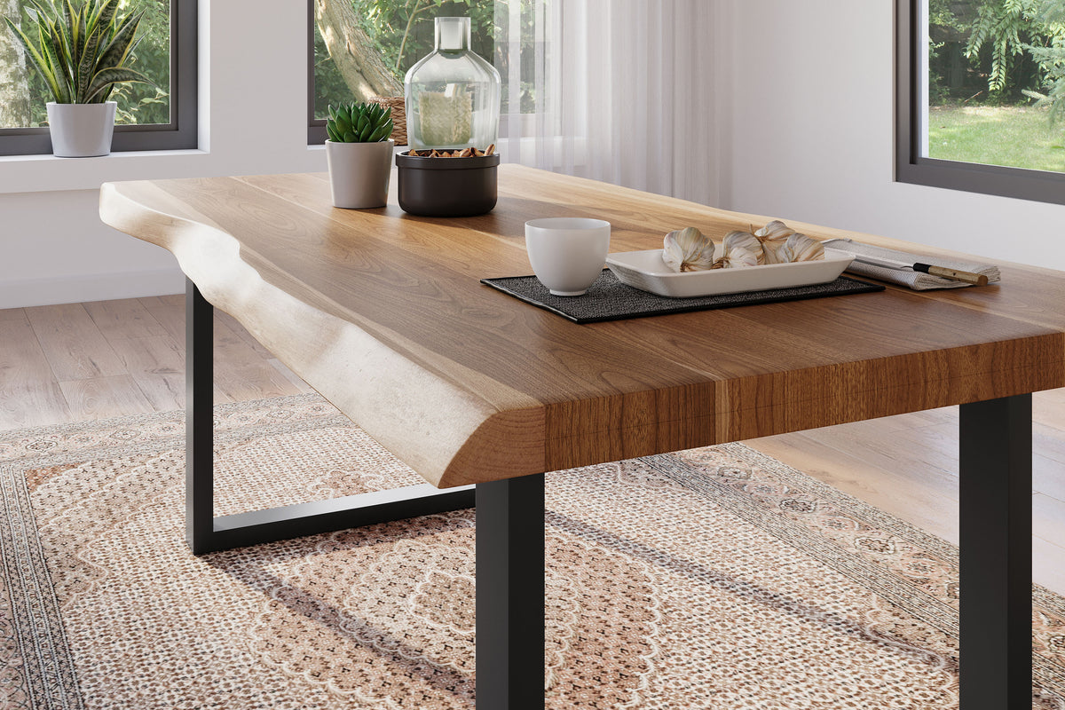 #160x85 #akazienaturfarben #u-gestellschwarz