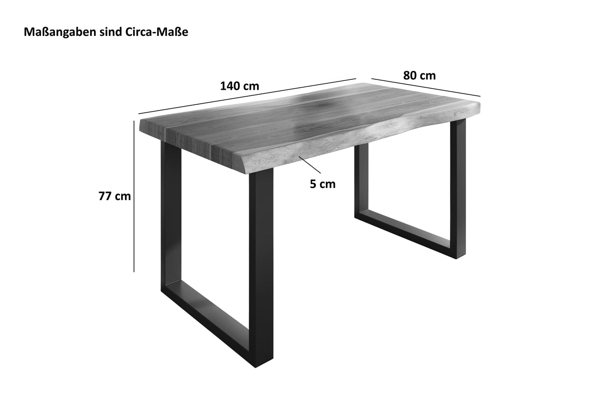 #140x80 #akazienussbaumfarben #u-gestellweiß