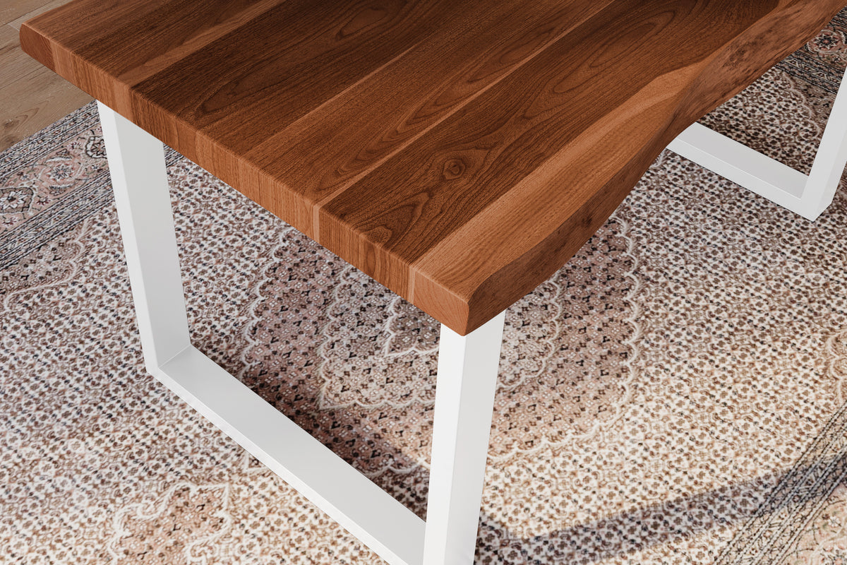 #140x80 #akazienussbaumfarben #u-gestellweiß