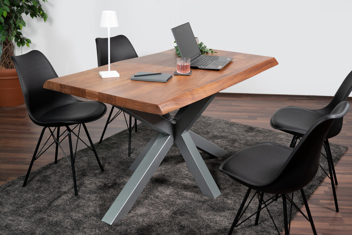 #180x90 #akazienussbaumfarben #spider-gestellsilber