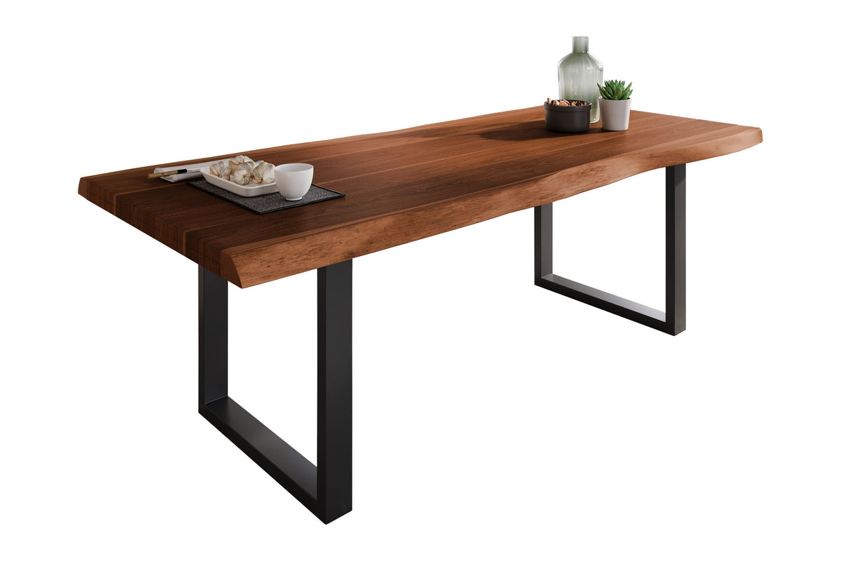 #240x100 #akazienussbaumfarben #u-gestellschwarz