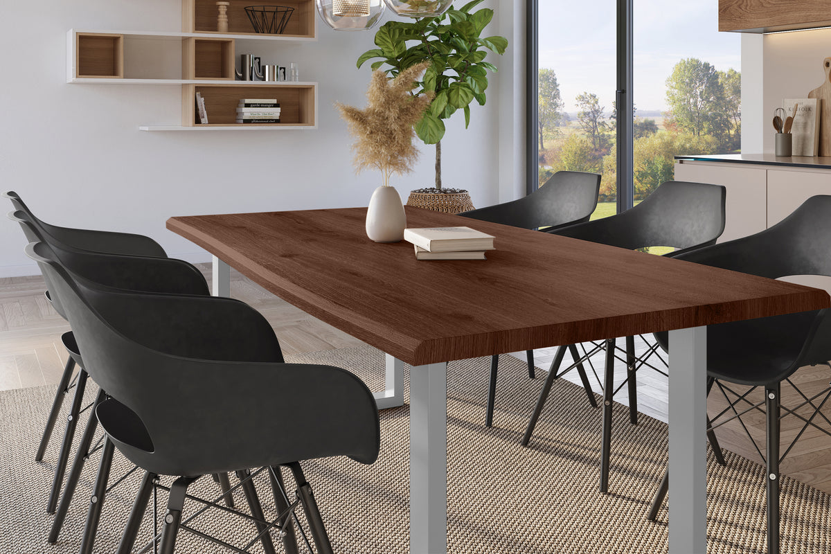 #240x100 #holznussbaum-optik #u-gestellsilber