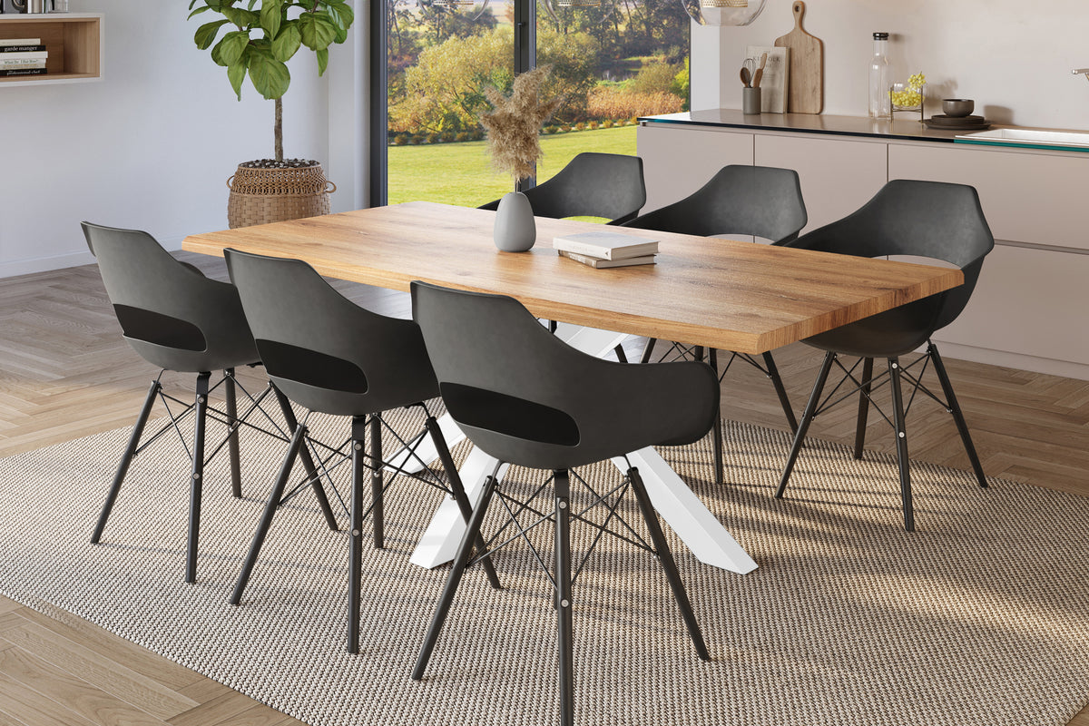 #220x100 #holzwildeiche-optik #spider-gestellweiß