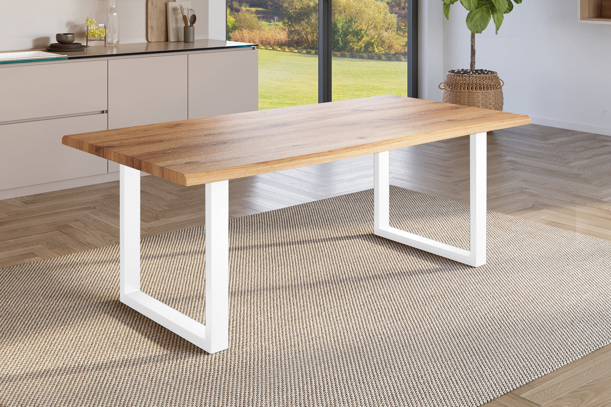 #180x90 #holzwildeiche-optik #u-gestellweiß