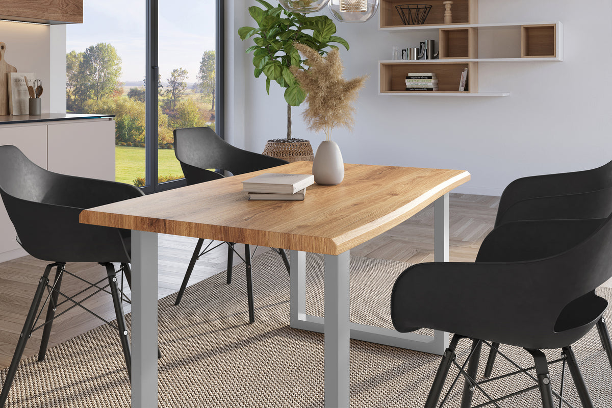#140x80 #holzwildeiche-optik #u-gestellsilber