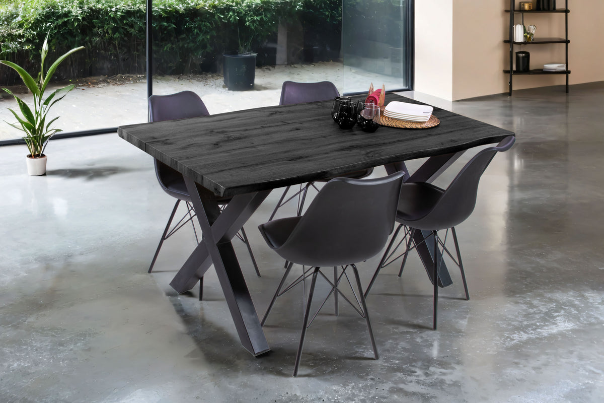 #160x85 #holzgrau-optik #x-gestellschwarz