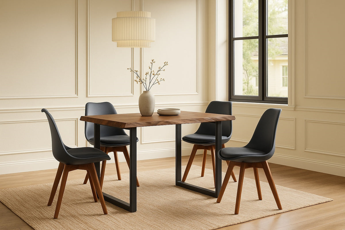 #120x80 #holznussbaum-optik #5tlg.schwarz