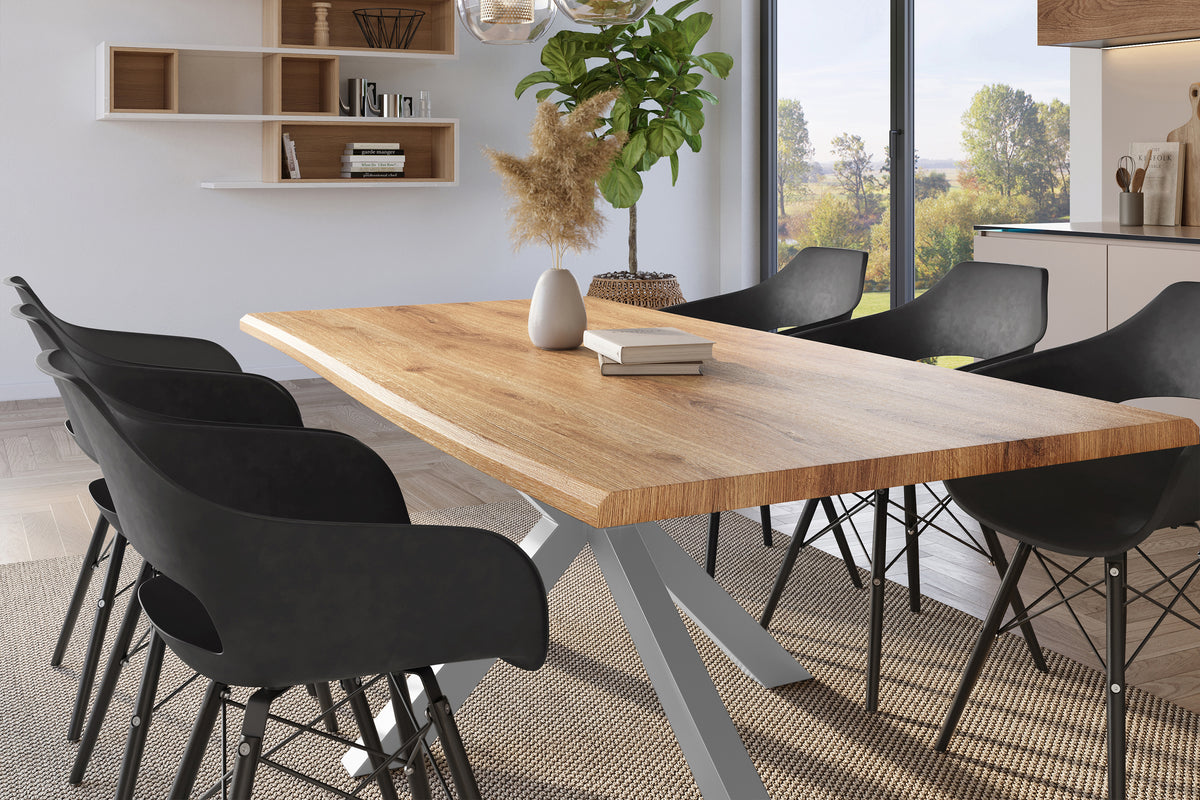 #220x100 #holzwildeiche-optik #spider-gestellsilber