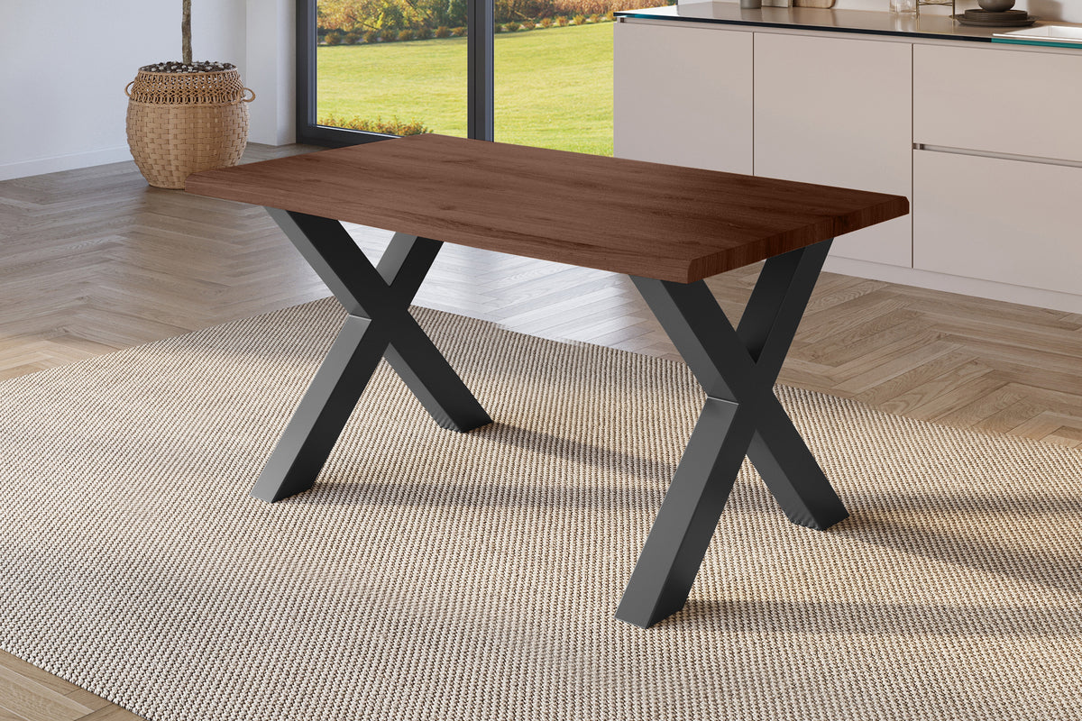 #120x80 #holznussbaum-optik #x-gestellschwarz