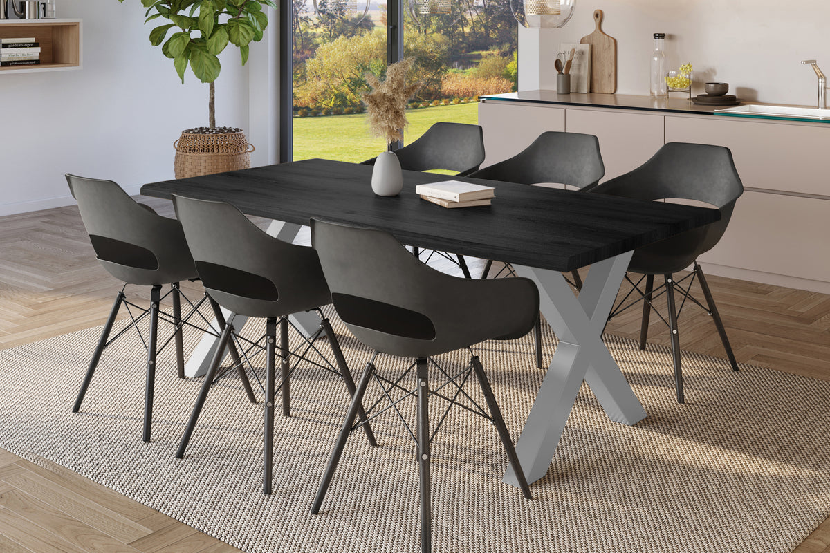 #180x90 #holzgrau-optik #x-gestellsilber