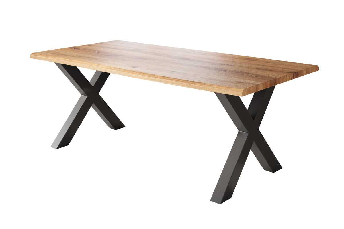 #180x90 #holzwildeiche-optik #x-gestellschwarz