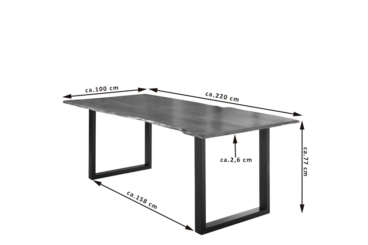 #220x100 #nussbaumfarben #u-gestellschwarz