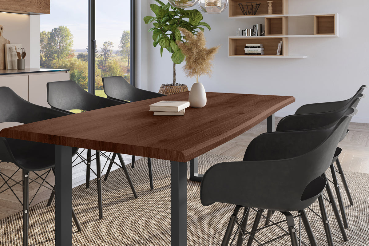 #220x100 #holznussbaum-optik #u-gestellschwarz