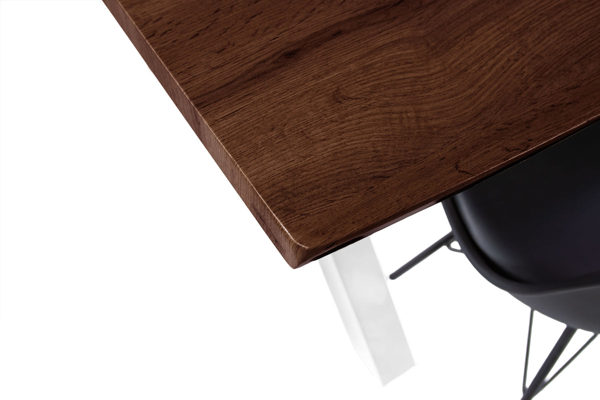 #160x85 #holznussbaum-optik #x-gestellweiß