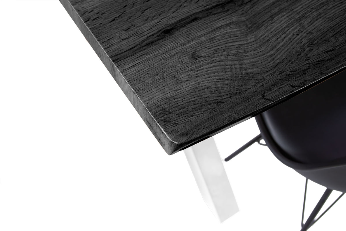 #160x85 #holzgrau-optik #x-gestellweiß