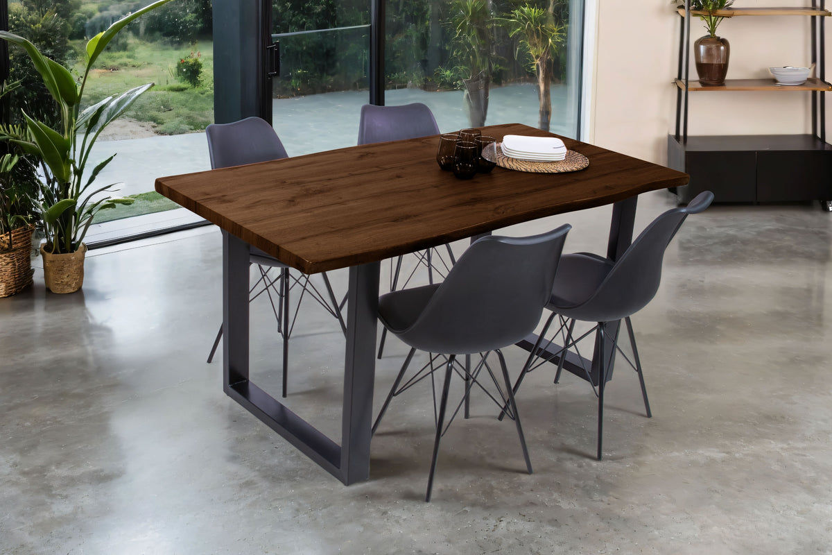 #160x85 #holznussbaum-optik #u-gestellschwarz