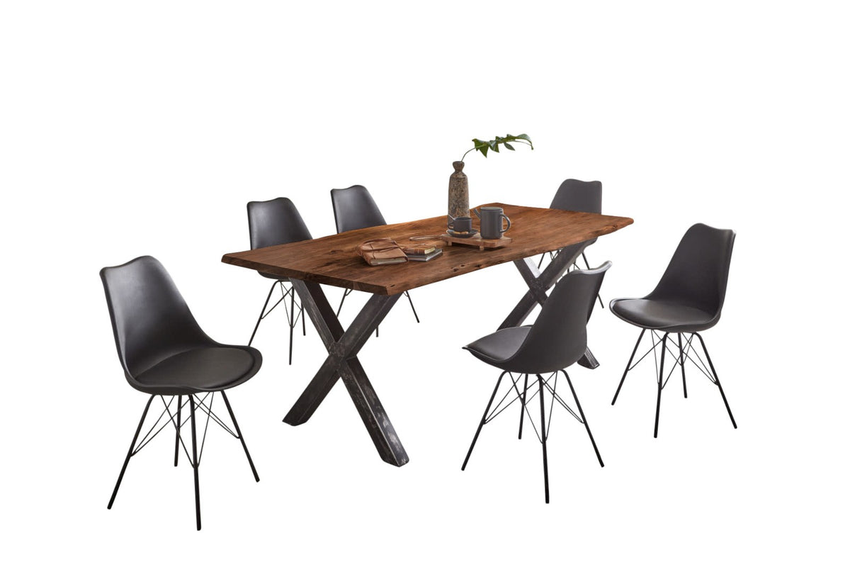 #220x100 #nussbaumfarben #x-gestellvintageschwarz